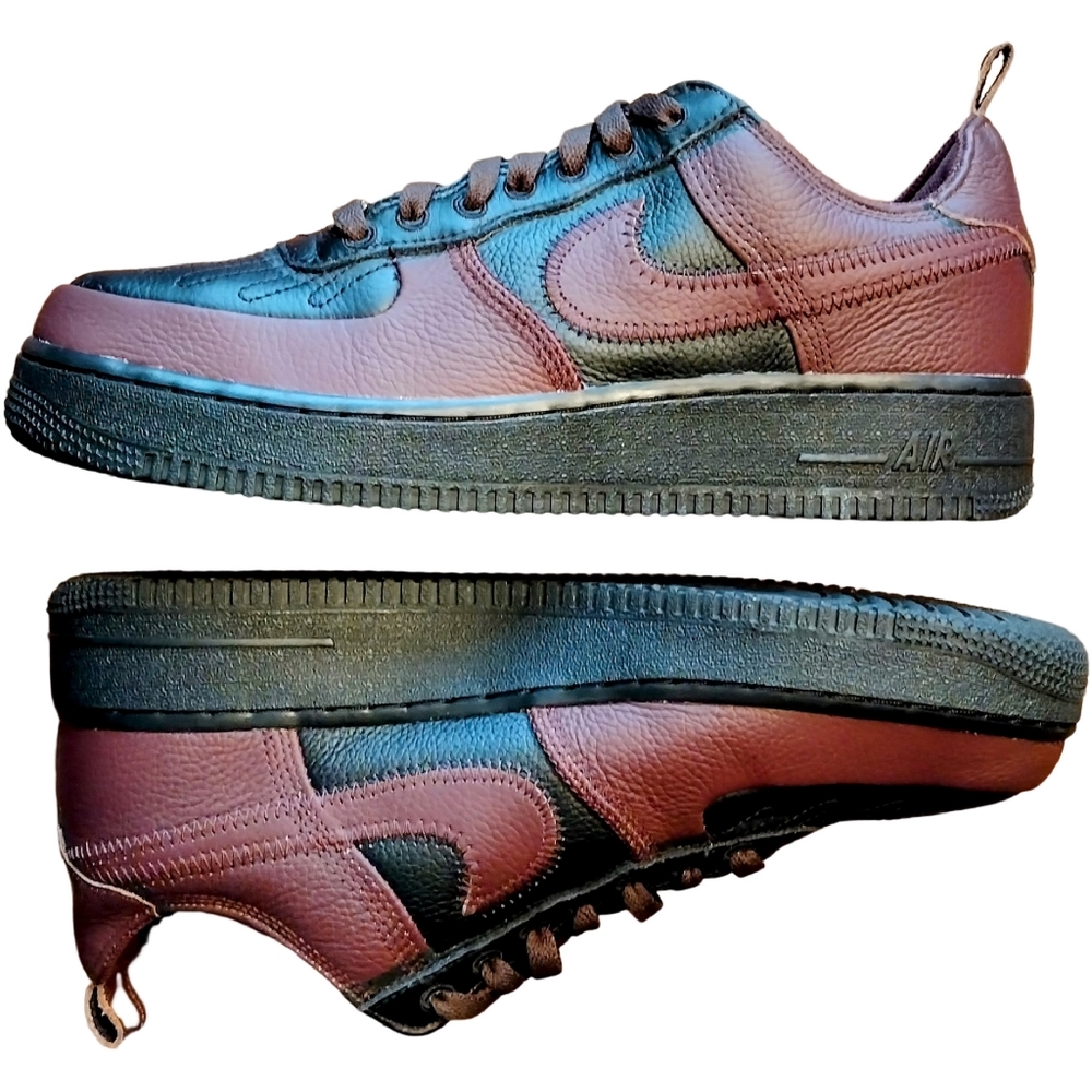 Nike Air Force 1 Low "Future Movement" Leather, Size 9, Black/Burgundy - Picture 5 of 11